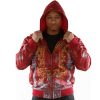Pelle Pelle Marc Buchanan Full Smoke Red Bomber Hooded Jacket