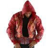 Pelle Pelle Marc Buchanan Full Smoke Red Bomber Hooded Wool Jacket