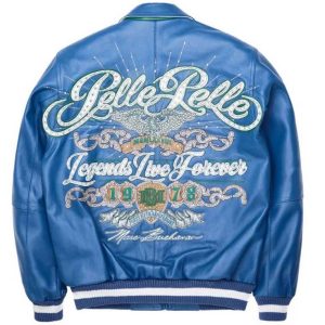 Pelle Pelle Marc Buchanan Legends Live Forever Blue Leather Jacket