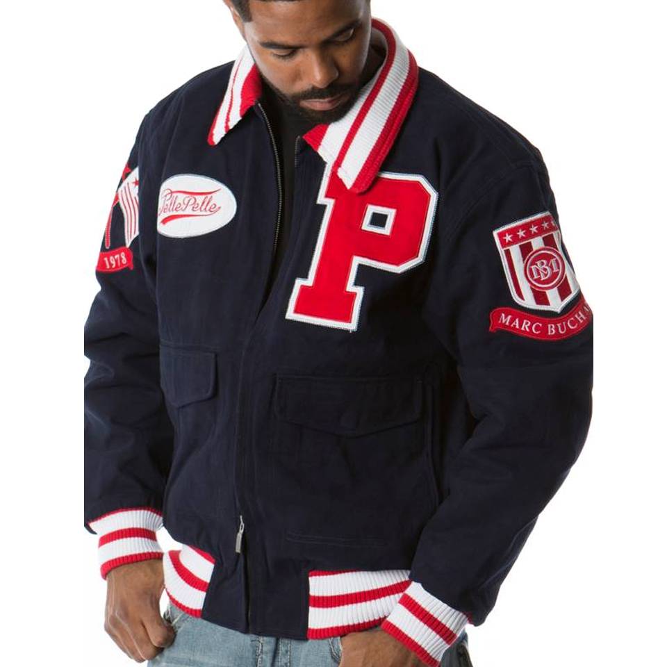 Pelle Pelle Marc Buchanan Navy Blue Bomber Jacket
