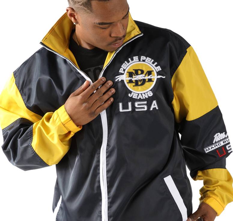 Pelle Pelle Marc Buchanan USA Jeans Old School Velour Black Tracksuit For Men