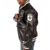 Pelle Pelle Marc Buchanan Varsity Black Bomber Leather Jacket