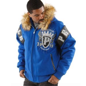 Pelle Pelle Men 1978 Prestige Blue Fur Hood Jacket