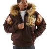 Pelle Pelle Men 1978 Prestige Dark Brown Fur Hood Jacket