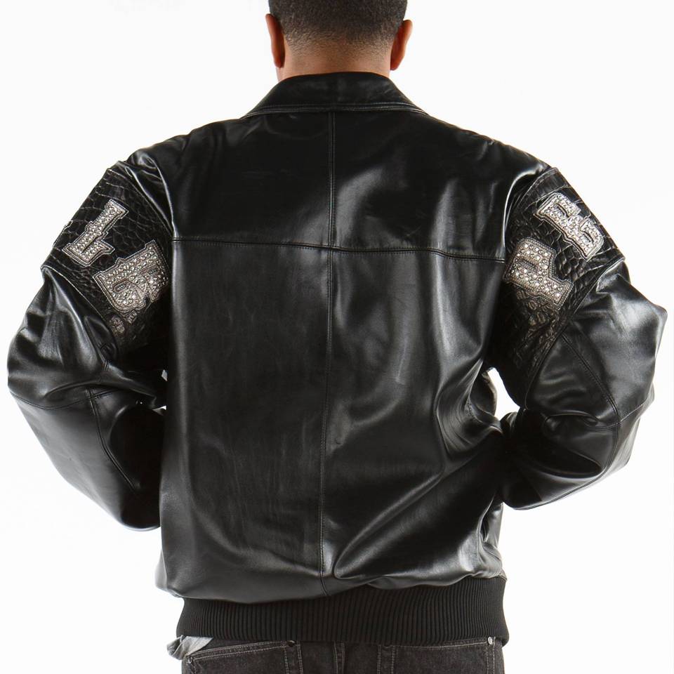 Pelle Pelle Men 1978 Prestige in Cabernet Alligator Black Leather Jacket