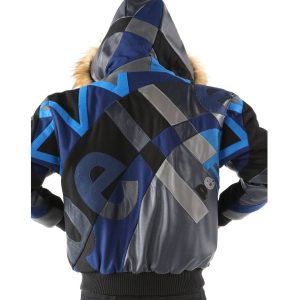 Pelle Pelle Men Abstract Black Fur Hood Jacket
