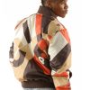 Pelle Pelle Men Abstract Brown Nylon Jacket