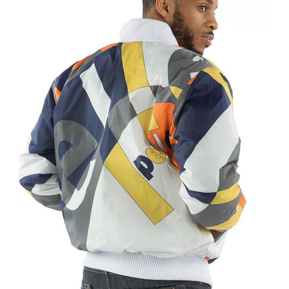 Pelle Pelle Men Abstract White Nylon Jacket
