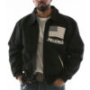 Pelle Pelle Men Americana Studded Black Jacket