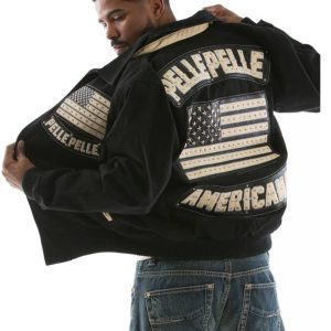 Pelle Pelle Men Americana Studded Black Jacket