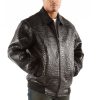 Pelle Pelle Men Basic Crocodile Skin Plush Black Jacket