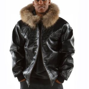 Pelle Pelle Men Black Fur Hood Jacket