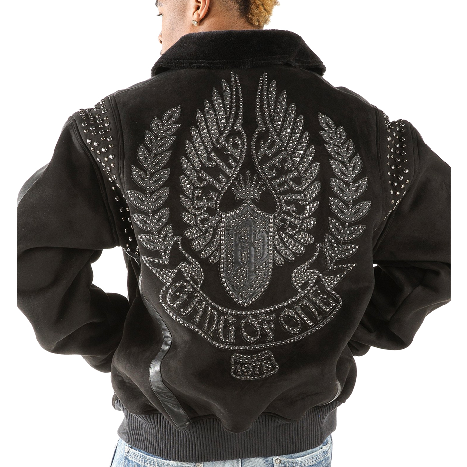 Pelle Pelle Men Black Gang of One Fur Collar 1978 Jacket