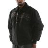 Pelle Pelle Men Black Neoprene Logo Jacket