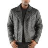 Pelle Pelle Men Black Quilted Biker Genuine Leather Jacket