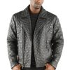 Pelle Pelle Men Black Quilted Biker Jacket
