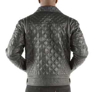 Pelle Pelle Men Black Quilted Biker Leather Jacket
