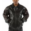 Pelle Pelle Men Black Shoulder Crest Script Jacket