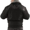 Pelle Pelle Men Black Studded Gator Wool Jacket