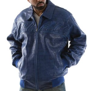 Pelle Pelle Men Blue Neoprene Logo Jacket
