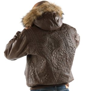 Pelle Pelle Men Brown Encrusted Fur Hood Jacket