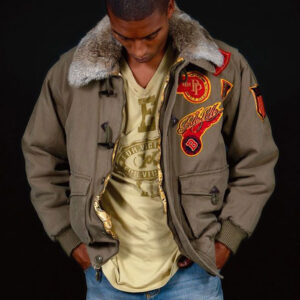 Pelle Pelle Men Brown Fur Collar Cotton Jacket