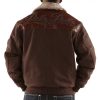 Pelle Pelle Men Brown Studded Gator Wool Jacket