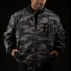 Pelle Pelle Men Camo Green Spellout Zip-up Bomber Jacket