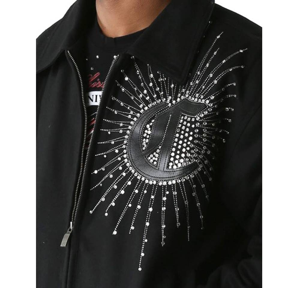 Pelle Pelle Men Chicago Black Studded Premium Quality Wool Jacket