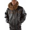 Pelle Pelle Men Dark Brown Fur Hood Jacket