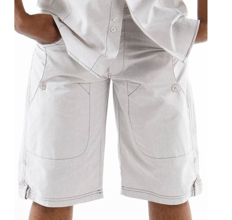 Pelle Pelle Men Flap Pocket White Short