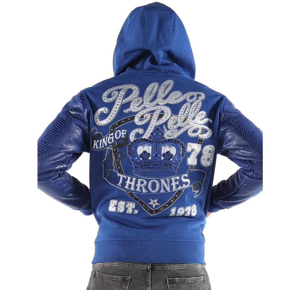 Pelle Pelle Men King Of Thrones 1978 Blue Wool Hoodie