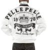 Pelle Pelle Men King Of Thrones 1978 White Leather Jacket