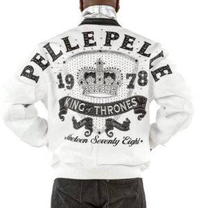 Pelle Pelle Men King Of Thrones 1978 White Leather Jacket