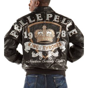 Pelle Pelle Men King Of Thrones Black Leather Jacket
