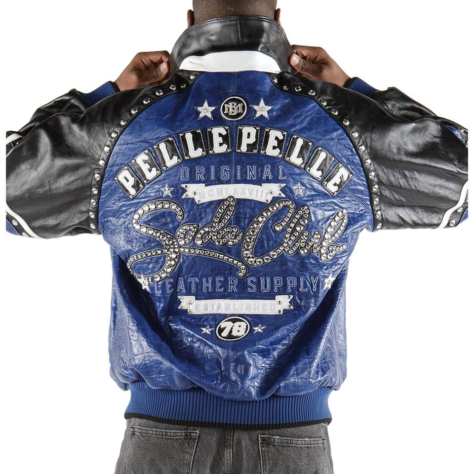 Pelle Pelle Men MB 1978 Original Soda Club Blue Leather Jacket