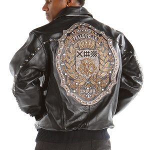 Pelle Pelle Men MB Emblem Black Leather Jacket