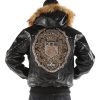 Pelle Pelle Men MB Emblem Fur Hood Black Jacket