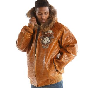 Pelle Pelle Men MB Emblem Fur Hood Brown Jacket