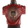 Pelle Pelle Men MB Emblem Maroon Leather Jacket