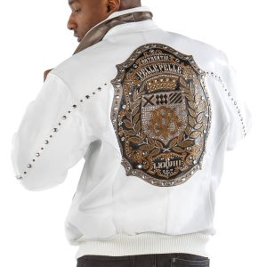 Pelle Pelle Men MB Emblem White Leather Jacket