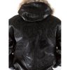 Pelle Pelle Men MB Panther Fur Hood Black Leather Jacket