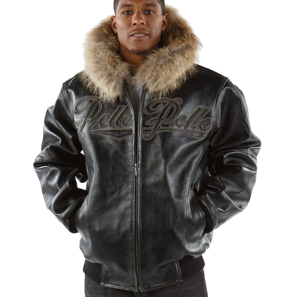 Pelle Pelle Men Plus Black Fur Hood Jacket