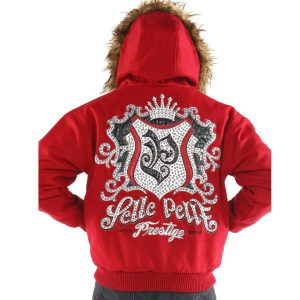 Pelle Pelle Men Prestige Red Fur Hood Wool Jacket