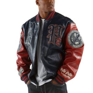 Pelle Pelle Men Varsity Patches Navy Blue Jacket