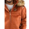 Pelle Pelle Men Wings Orange Fur Hood Wool Jacket