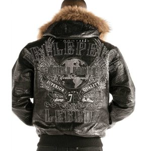 Pelle Pelle Men World Famous 1978 Black Fur Hood Jacket