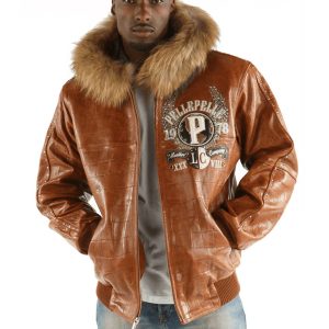 Pelle Pelle Men World Famous 1978 Brown Fur Hood Jacket
