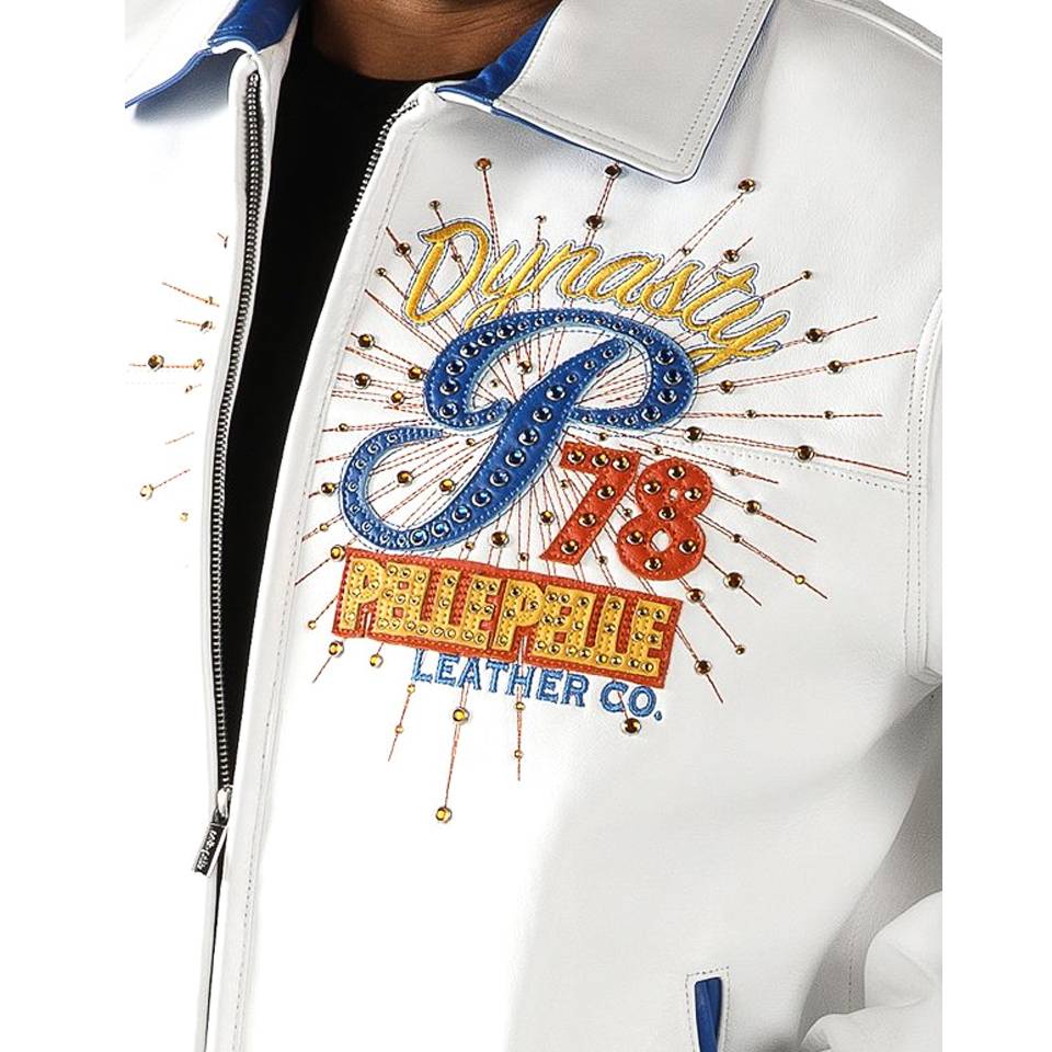 Pelle Pelle Men Worldwide Dynasty White Leather Jacket