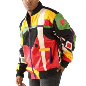 Pelle Pelle Men's Abstract Multi Color Jacket